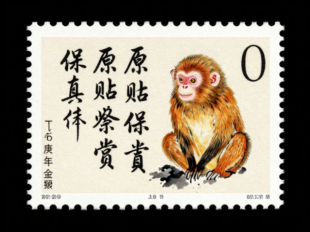 T46庚申年金猴邮票,书法题字鉴赏与轻贴原胶保真指南