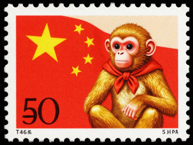 T46庚申年金猴邮票，国徽国旗见证的历史文化载体价值