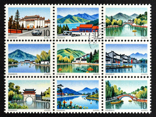 中期JT成套邮票鉴赏,荧光油墨防伪与风景名胜题材解析