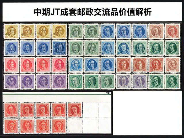 中期JT成套邮票行情，邮展交流品价值解析，非顶级珍稀却具高流通性