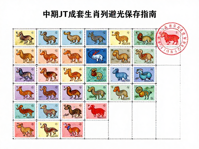 中期JT成套邮票生肖系列避光保存指南,专业防潮防黄变技巧