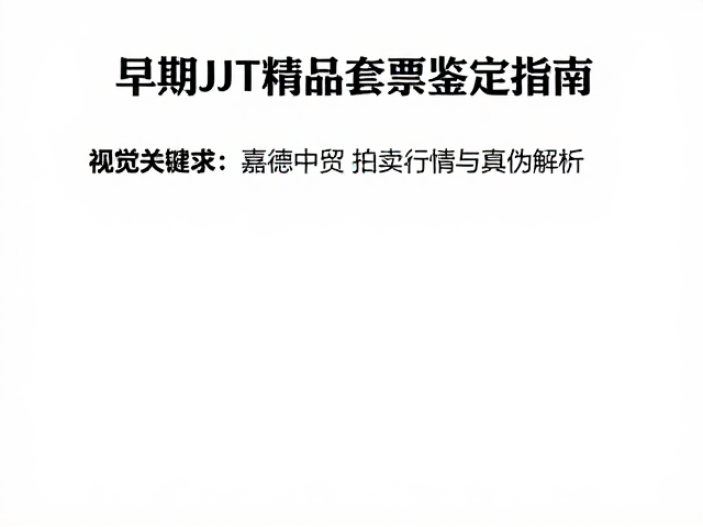早期JT精品套票鉴定指南,嘉德中贸拍卖行情与真伪解析