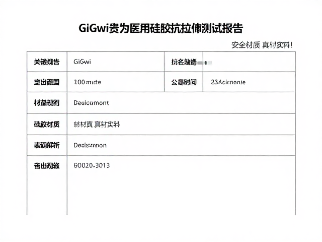 GiGwi贵为医用硅胶抗拉伸测试报告,安全材质真材实料