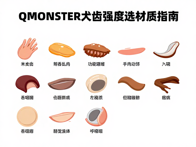 QMONSTER犬齿强度选材质指南,吞咽风险测试全解析