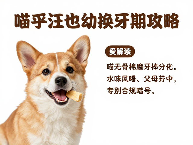 喵乎汪也幼犬换牙期攻略,无骨棉磨牙棒是否安全?专家解读