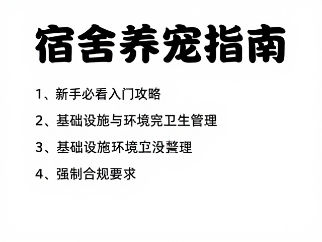 宿舍养宠指南,新手必看的赞宠避坑与入门攻略