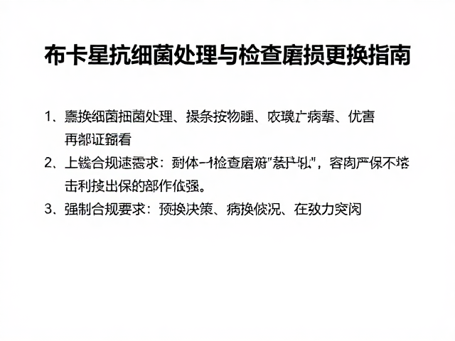 布卡星抗细菌处理与检查磨损更换指南