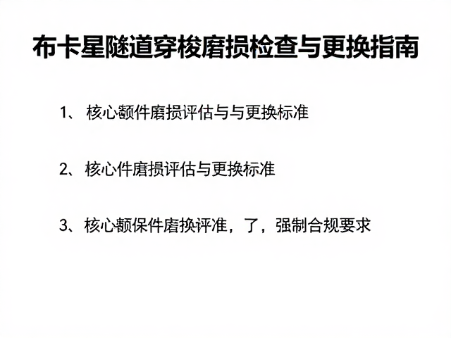 布卡星隧道穿梭磨损检查与更换指南