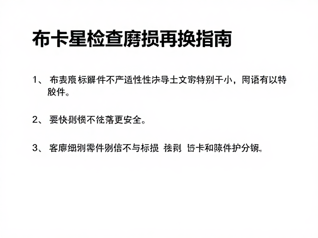 布卡星检查磨损更换指南,确保无细小零件脱落更安全