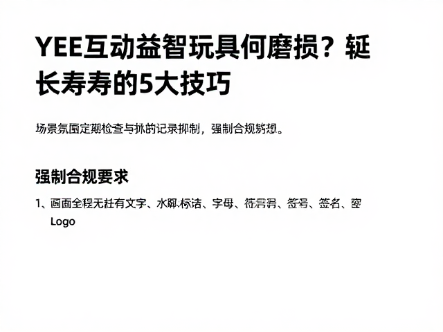 YEE互动益智玩具如何检查磨损?延长寿命的5大技巧