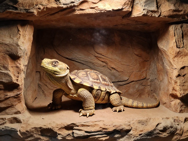 ReptiZoo瑞皮沙漠岩石洞穴，无毒ABS塑料，爬宠安全造景首选
