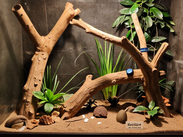ReptiZoo瑞皮天然软木搭配人工植被，构建专业爬虫伪装环境