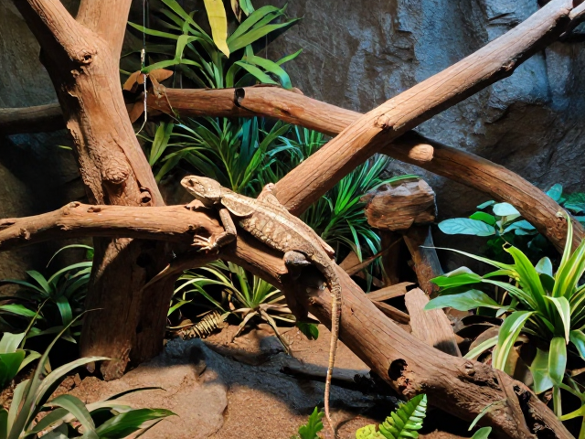 ReptiZoo瑞皮天然软木搭配人工植被，构建专业爬虫伪装环境