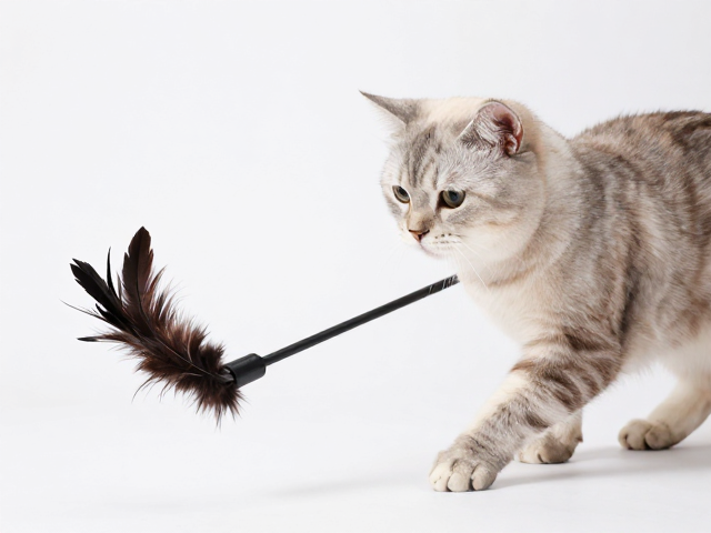 成猫运动必备,羽毛逗猫棒清洗消毒指南,守护爱猫健康
