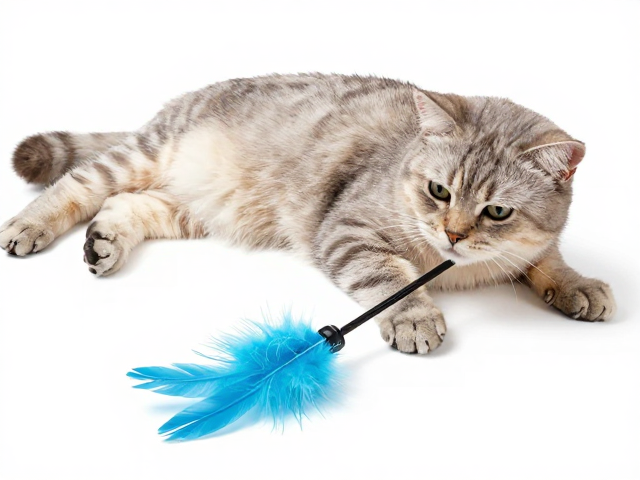 硅胶羽毛逗猫棒,慵懒猫咪也能互动的静音玩具,久玩不坏