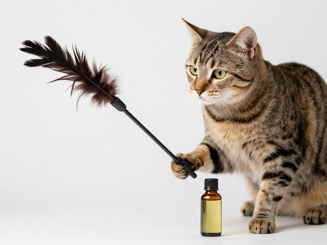老猫低强度互动指南，羽毛逗猫棒与猫薄荷油的使用技巧