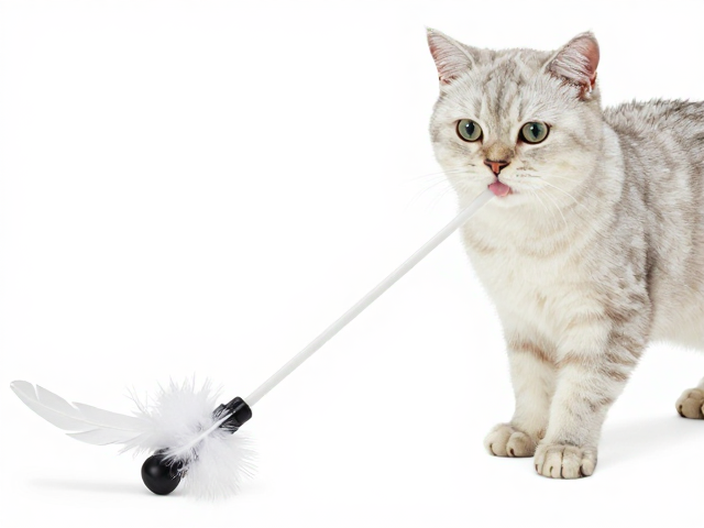 老猫低强度运动指南,硅胶橡胶羽毛逗猫棒安全选购与使用技巧