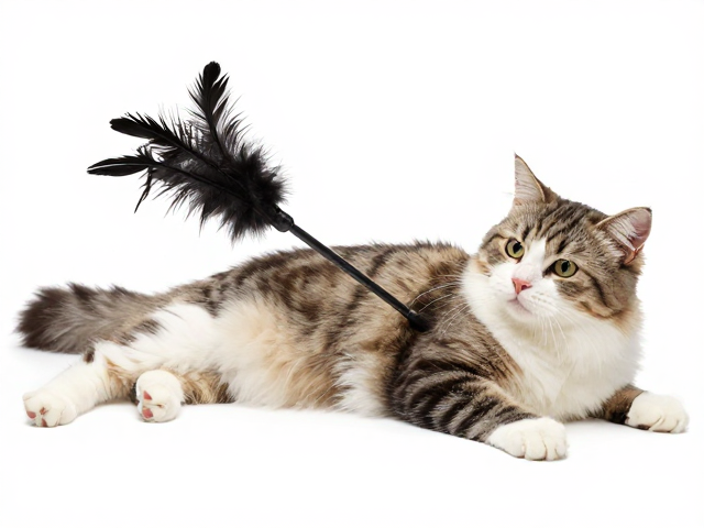 慵懒猫咪必备,仿真猎物动态羽毛逗猫棒,互动更带感