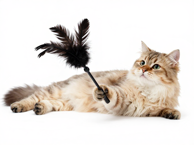 慵懒猫咪必备,仿真猎物动态羽毛逗猫棒,互动更带感