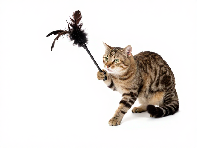 慵懒猫咪必备,仿真猎物动态羽毛逗猫棒,互动更带感