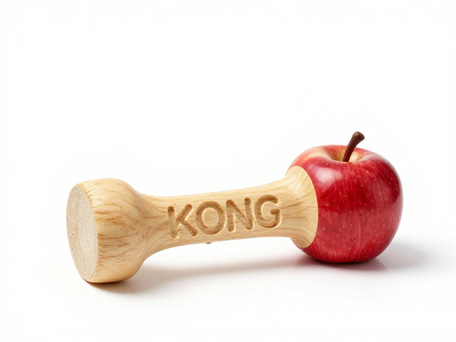 Kong宠物玩具搭配苹果木磨牙块,易清洗消毒更安全
