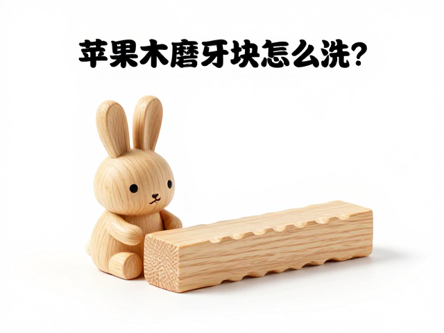 苹果木磨牙块怎么洗?立体兔子偶搭配定期水洗更卫生