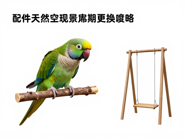 鹦鹉天然树枝啃咬棒,梯子秋千结构,定期更换配件攻略