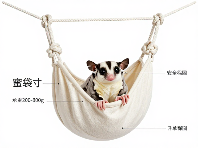 蜜袋鼯悬挂帆布吊窝怎么选?多结绳结设计,承重200-800g安全稳固