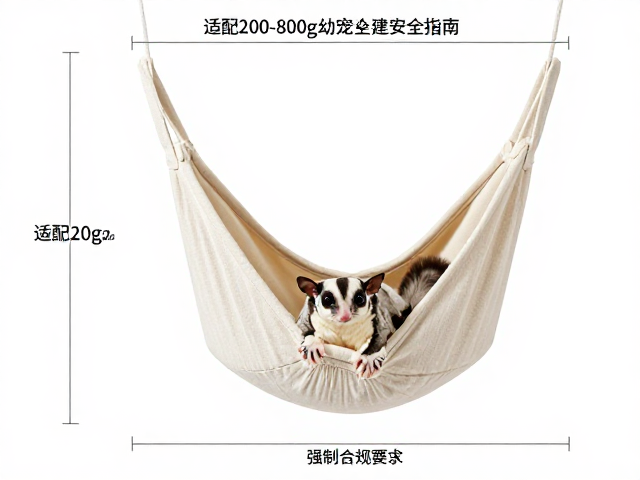 蜜袋鼯悬挂帆布吊窝怎么选?适配200-800g幼宠安全指南