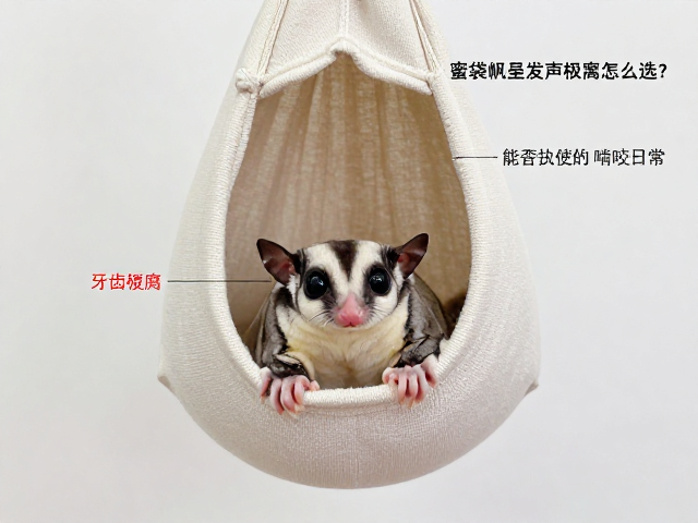 蜜袋鼯悬挂帆布吊窝怎么选?看牙齿硬度与发声机关避坑指南