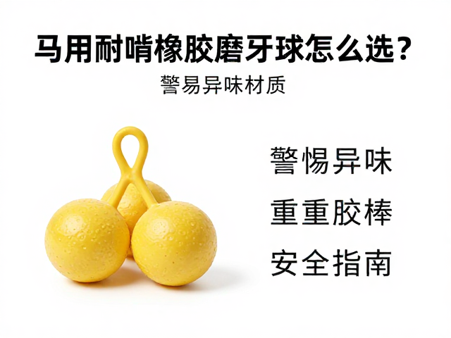 马用耐啃橡胶磨牙球怎么选?警惕异味材质,重型咬胶棒安全指南