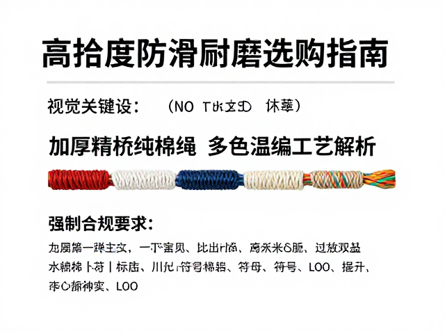 加厚精梳纯棉绳多色混编工艺解析，高捻度防滑耐磨选购指南