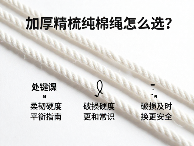 加厚精梳纯棉绳怎么选?柔韧与硬度平衡指南,破损及时换更安全