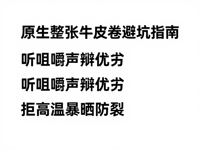 原生整张牛皮卷避坑指南,听咀嚼声辨优劣,拒高温暴晒防裂