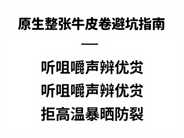 原生整张牛皮卷避坑指南,听咀嚼声辨优劣,拒高温暴晒防裂