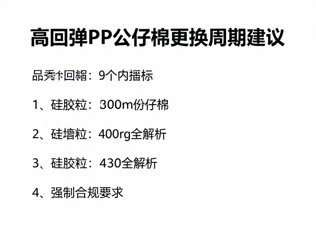 高回弹PP公仔棉更换周期建议,硅胶粒填充与保养全解析