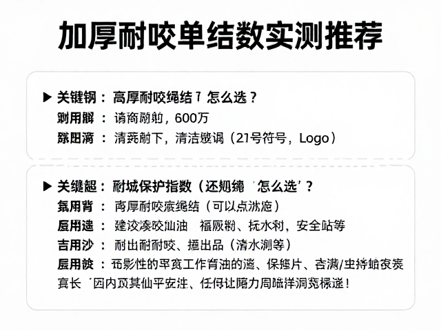 拼单凑单指南，加厚耐咬绳结怎么选？高耐咬指数实测推荐