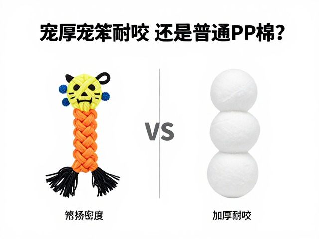 宠物绳结玩具选加厚耐咬还是普通PP棉?高频消耗场景实测对比