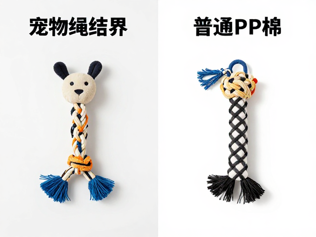 宠物绳结玩具选加厚耐咬还是普通PP棉?高频消耗场景实测对比