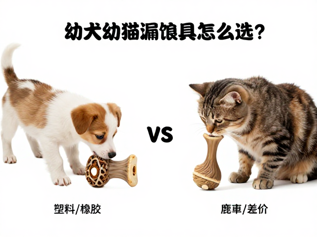 幼犬幼猫漏食玩具怎么选?塑料/橡胶/鹿角材质差价与益智对比