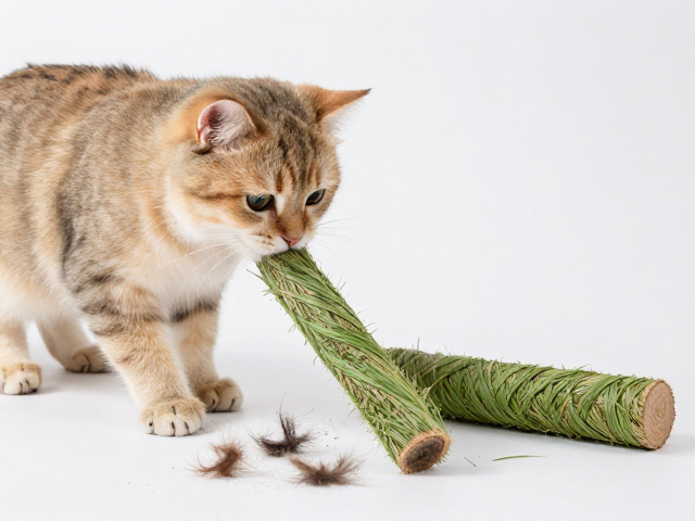 猫咪换羽期狂掉毛?试试猫草棒,室内互动,少掉毛更粘人