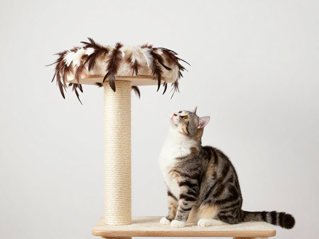 猫爬架羽毛头可替换设计，自由搭配，让爱宠玩出新花样