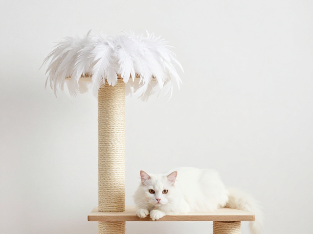 猫爬架羽毛头可替换设计，自由搭配，让爱宠玩出新花样