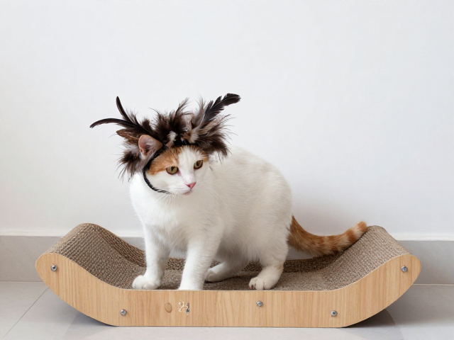 猫头套怎么换羽毛?防损收纳法,搭配猫抓板攻略