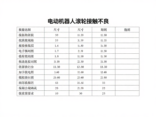 电动机器人滚轮接触不良?替换尺寸规格对照与更换指南