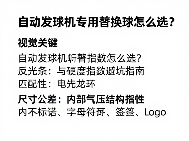 自动发球机专用替换球怎么选?看反光条与硬度指数避坑指南