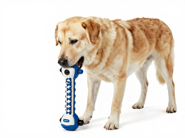 大型犬磨牙柱搭配尼龙吊绳,利用互动感应器提升宠物趣味