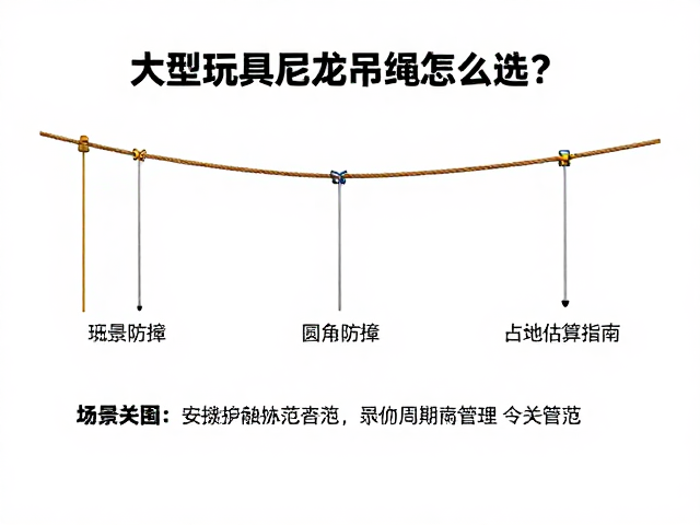大型玩具悬挂尼龙吊绳怎么选?圆角防撞,占地估算指南