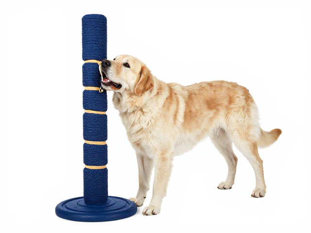 大型犬磨牙柱配尼龙吊绳,可水洗部件防霉更卫生