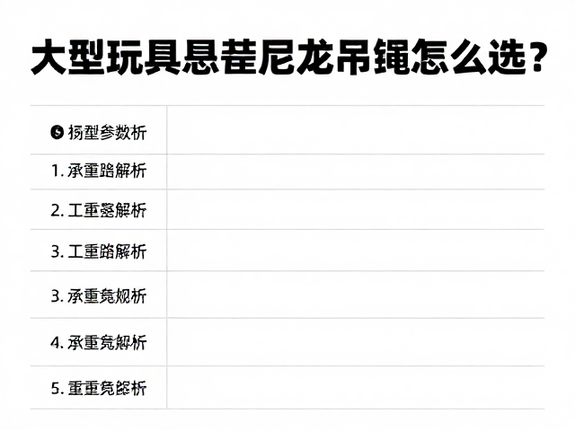 大型玩具悬挂尼龙吊绳怎么选?承重参数解析与工具清单全攻略